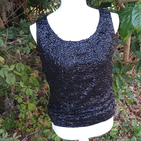 Cyn Les 50s vintage hand beaded tank M/L - Picture 1 of 7